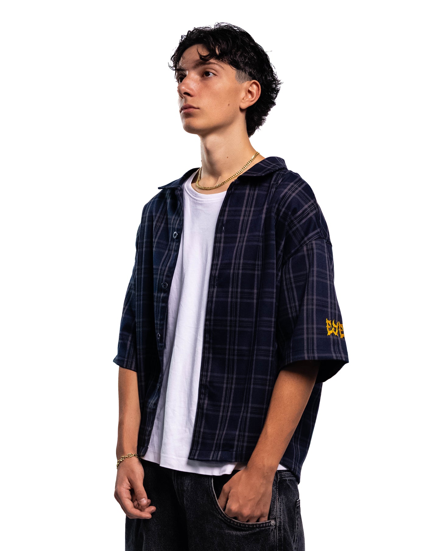 Camicia Oversize "I Love It" - Blueberry