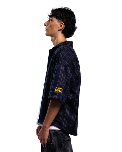 Camicia Oversize "I Love It" - Blueberry