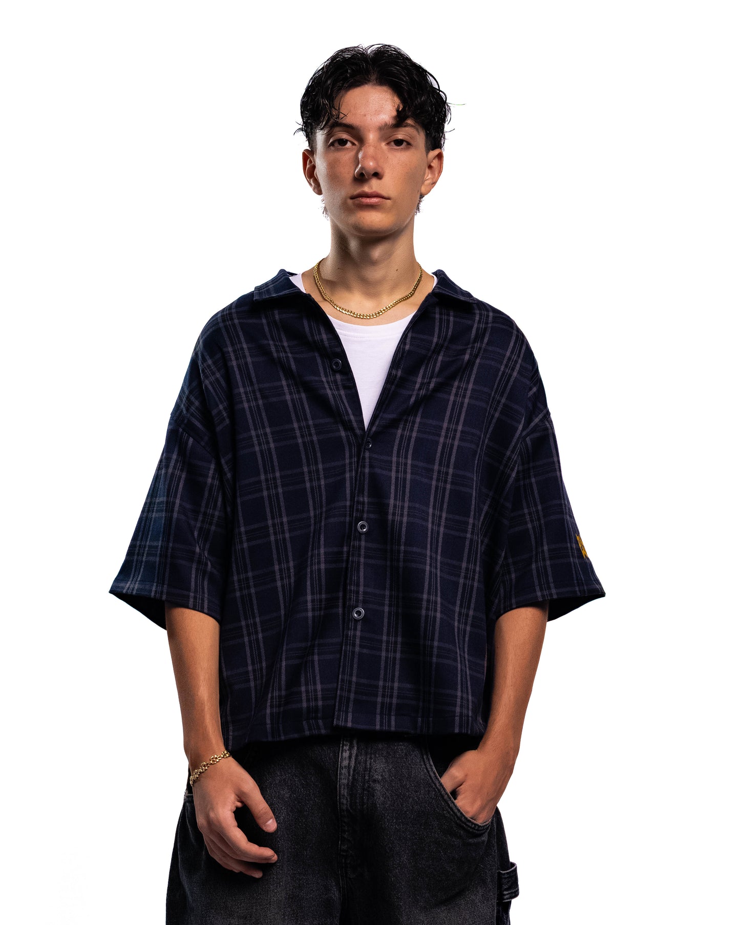 Camicia Oversize "I Love It" - Blueberry