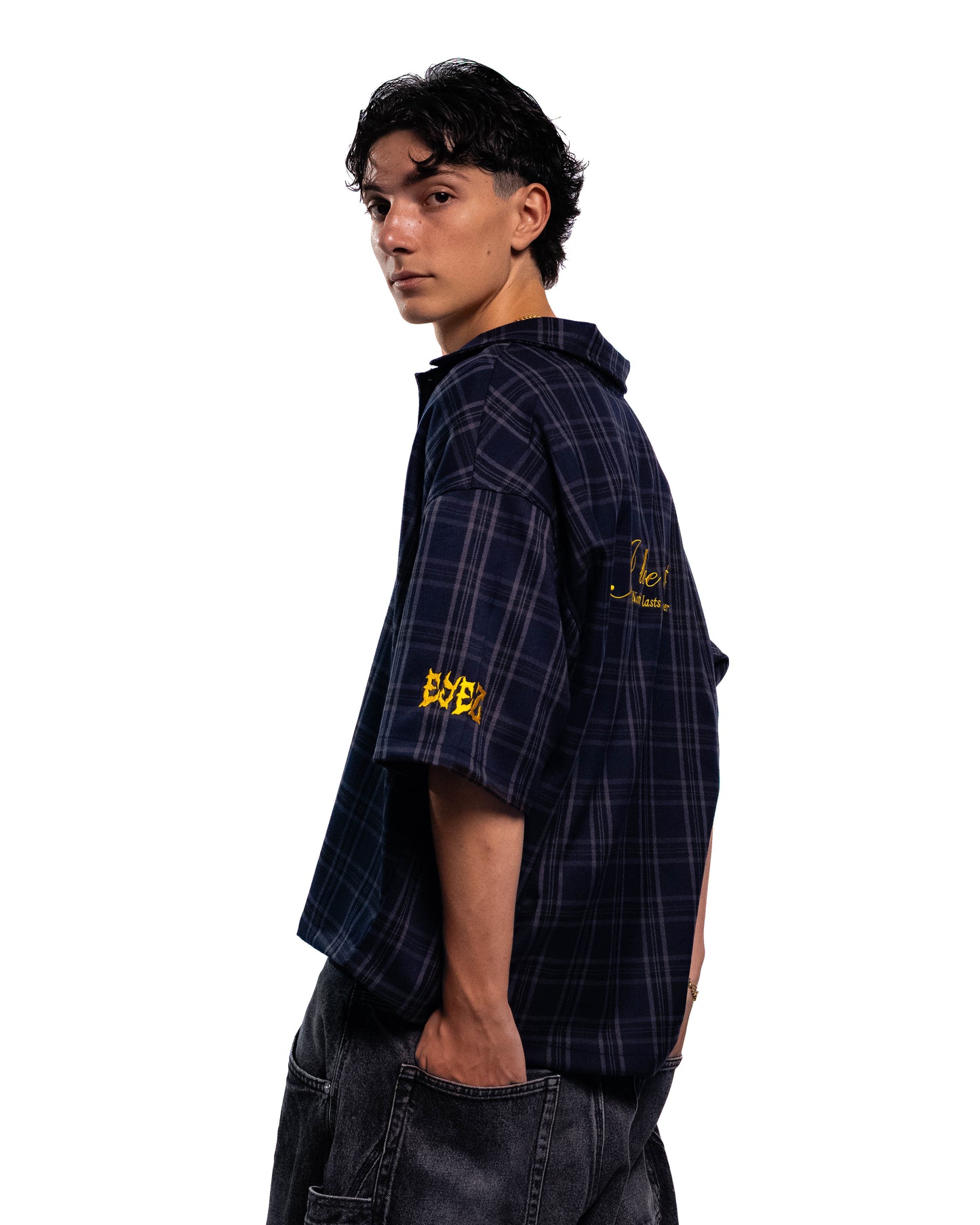 Camicia Oversize "I Love It" - Blueberry