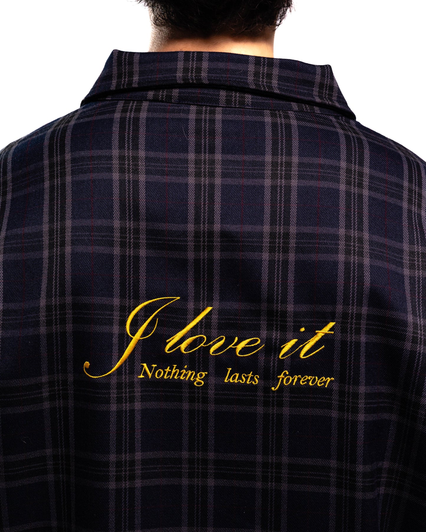 Camicia Oversize "I Love It" - Blueberry