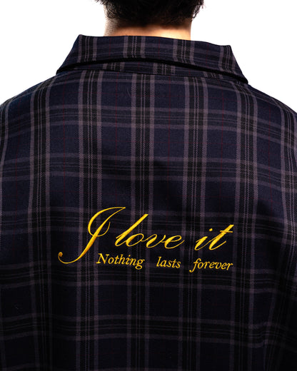Camicia Oversize "I Love It" - Blueberry